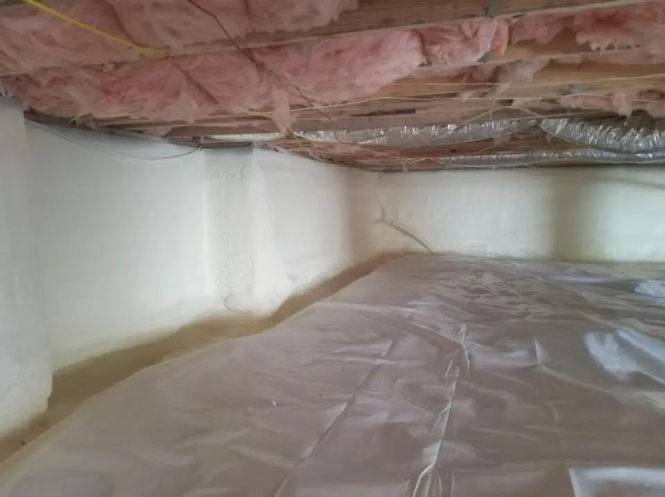 Crawl space encapsulation with closed-cell spray foam for Commercial Roof Restoration in Solana Beach